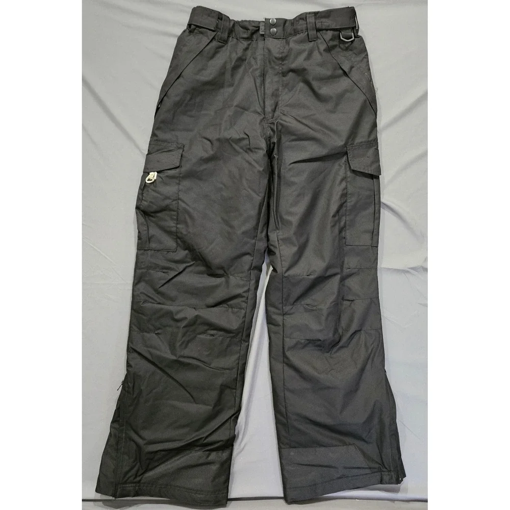 Swiss Tech Snow Pants Mens Medium 32-34 Black cargo Insulated Cargo Ski